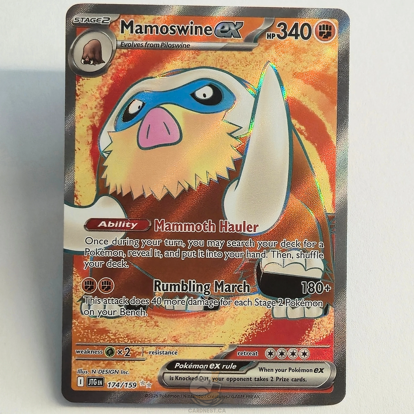 Mamoswine ex 174/159 Full Art Ultra Rare – Journey Together – Near Mint – English