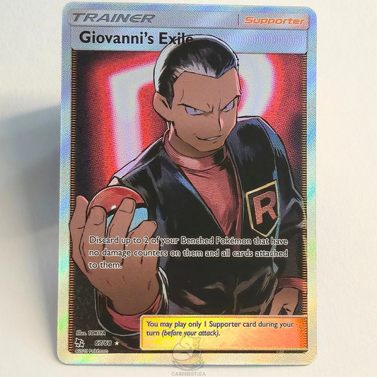 Giovanni's Exile 67/68 Full Art Trainer Ultra Rare – Hidden Fates – Near Mint – English