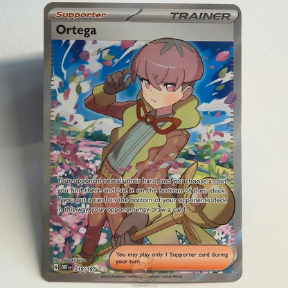 Ortega 219/197 Full Art Trainer Ultra Rare – Obsidian Flames – Near Mint – English