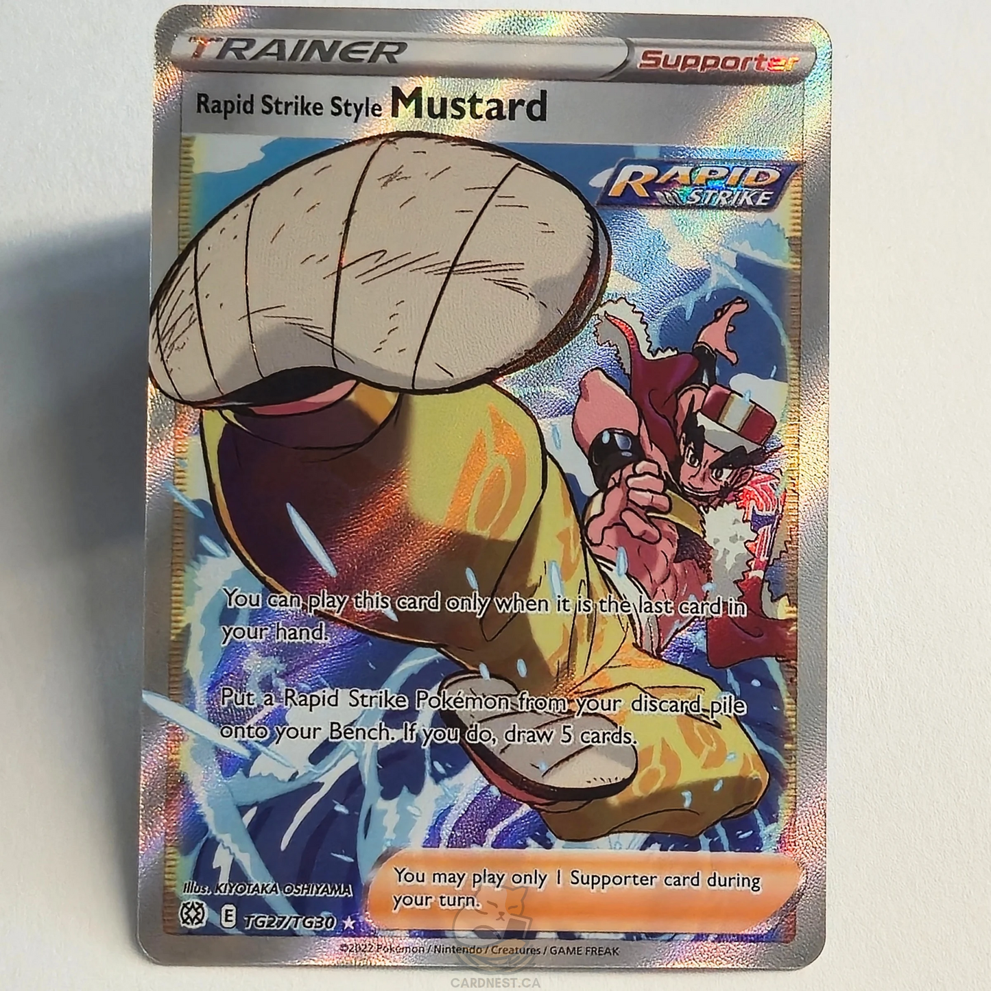 Rapid Strike Style Mustard TG27/TG30 Full Art Trainer Ultra Rare – Brilliant Stars – Near Mint – English