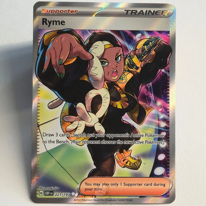 Ryme 221/197 Full Art Trainer Ultra Rare – Obsidian Flames – Near Mint – English