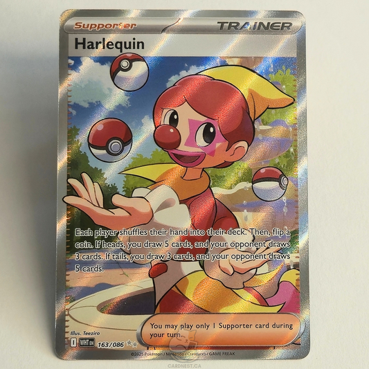 Harlequin 163/086 Full Art Trainer Ultra Rare – White Flare – Near Mint – English