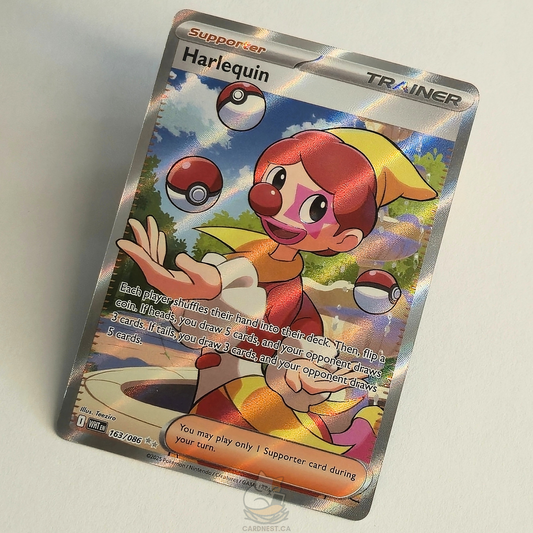 Harlequin 163/086 Full Art Trainer Ultra Rare – White Flare – Near Mint – English
