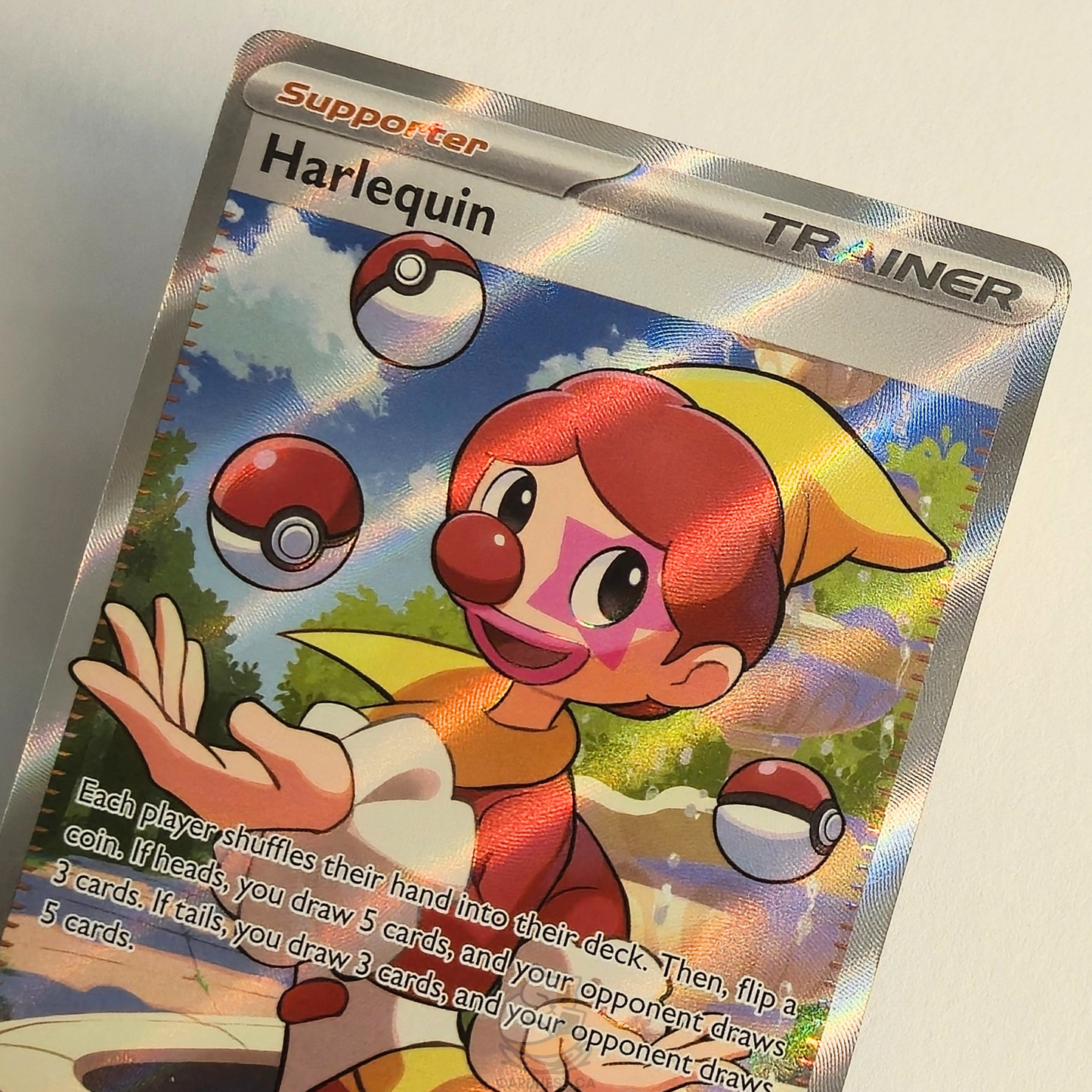 Harlequin 163/086 Full Art Trainer Ultra Rare – White Flare – Near Mint – English