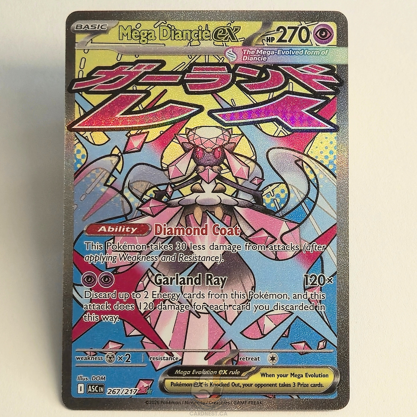 Mega Diancie Ex 267/217 Full Art Mega Attack Rare – Ascended Heroes – Near Mint – English