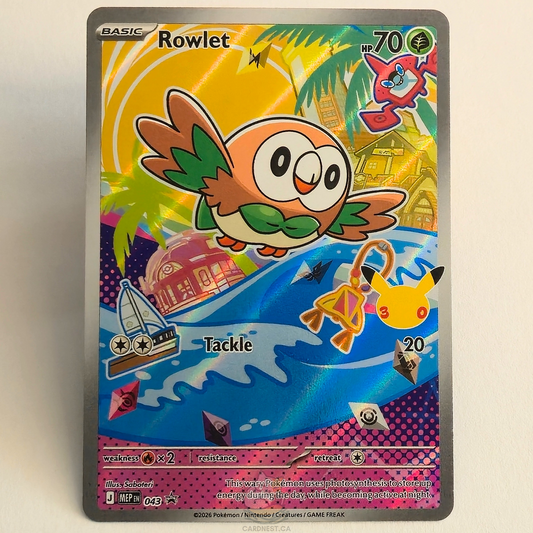 Rowlet 043 First Partner'S 30th Anniversary Full Art Black Star Promo – Mega Evolution – Near Mint – English