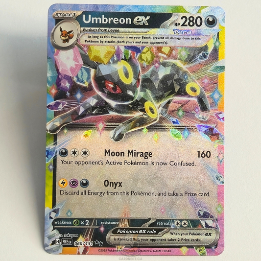 Umbreon ex 060/131 Holo Double Rare – Prismatic Evolutions – Near Mint – English