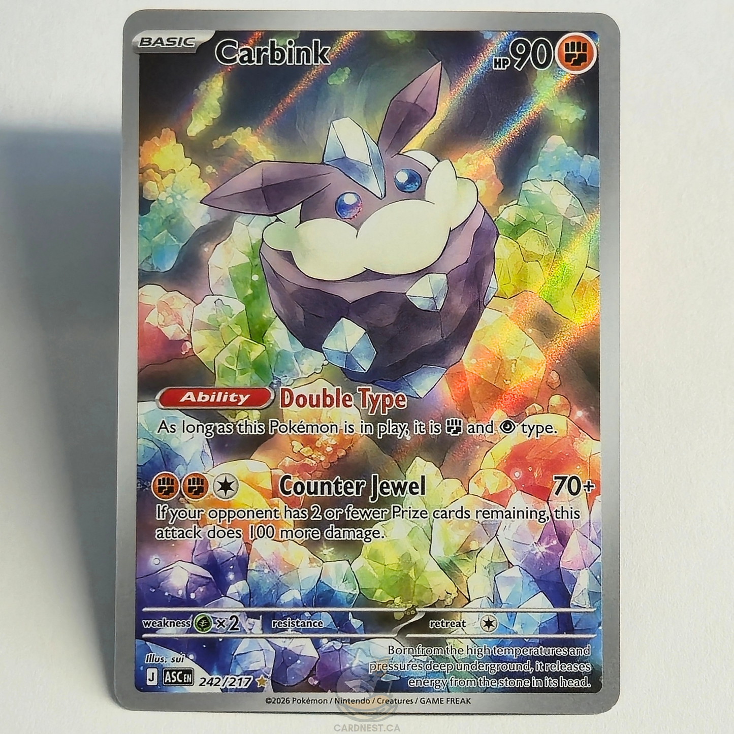 Carbink 242/217 Full Art Illustration Rare – Ascended Heroes – Near Mint – English