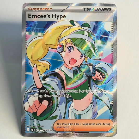 Emcee's Hype 220/182 Full Art Trainer Ultra Rare – Destined Rivals – Near Mint – English