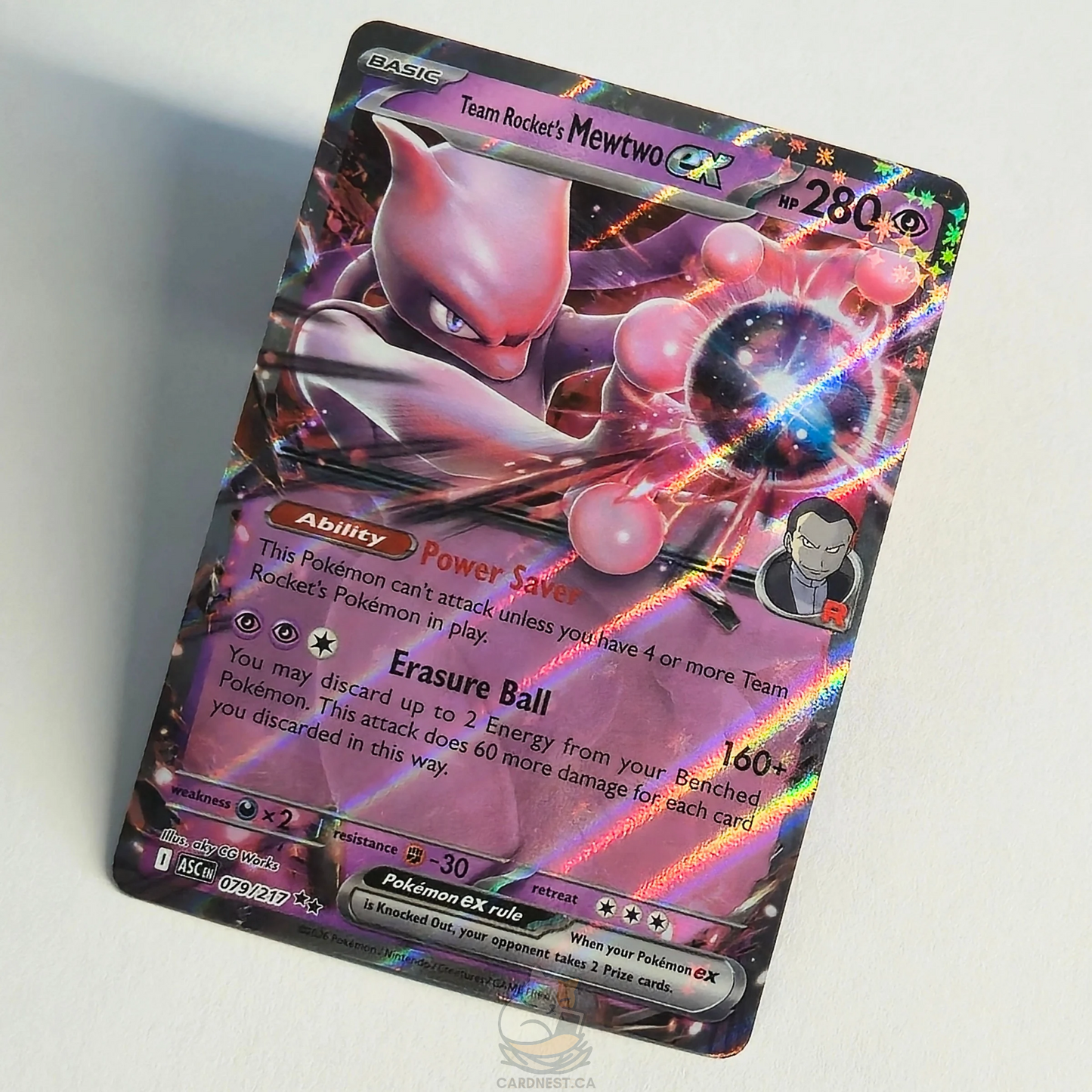 Team Rocket's Mewtwo Ex 079/217 Double Rare – Ascended Heroes – Near Mint – English