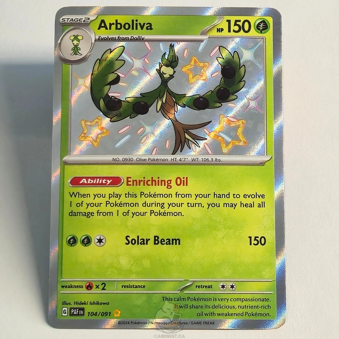 Arboliva 104/091 Shiny Rare – Paldean Fates – Near Mint – English