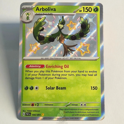 Arboliva 104/091 Shiny Rare – Paldean Fates – Near Mint – English