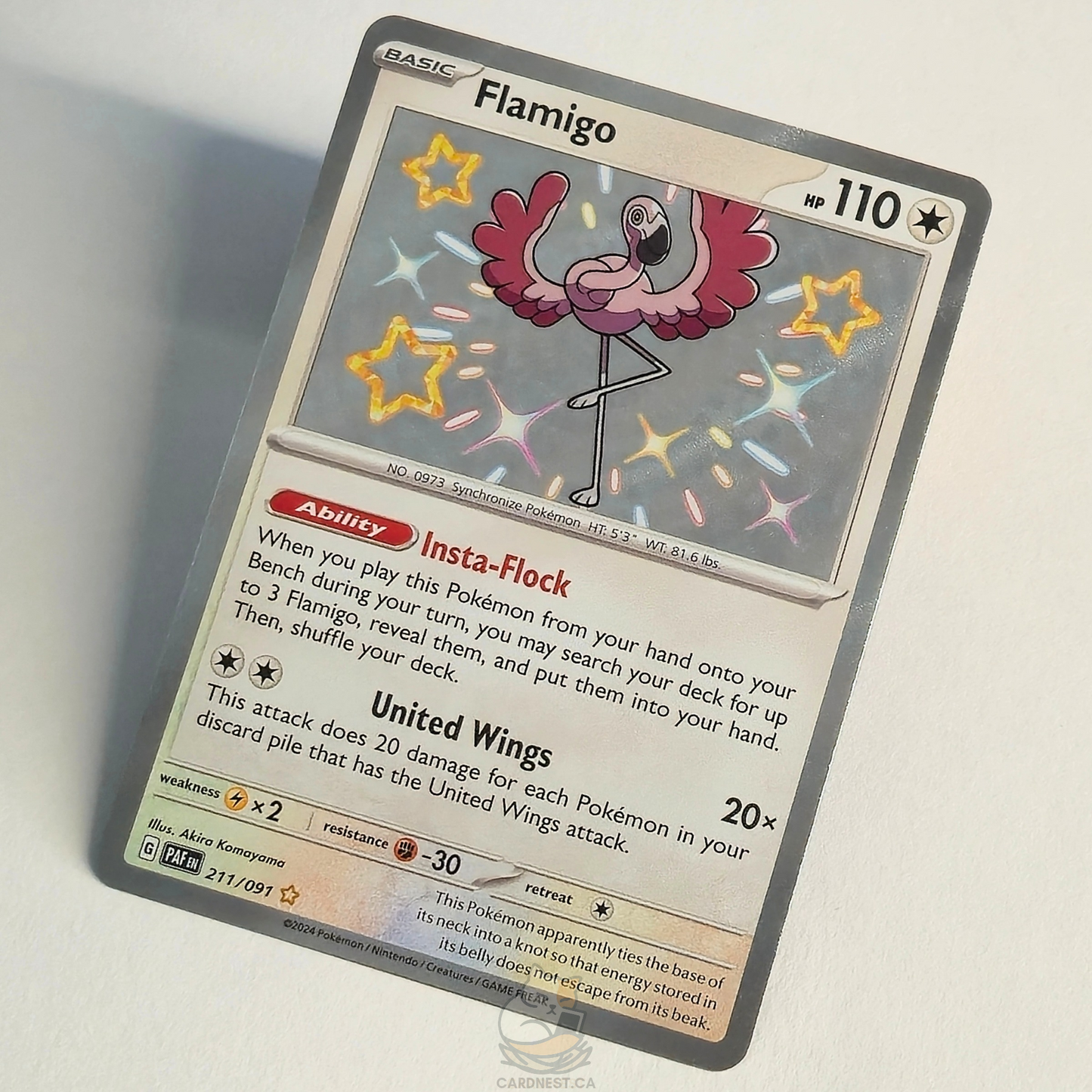 Flamigo 211/091 Shiny Rare – Paldean Fates – Near Mint – English
