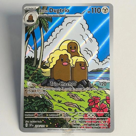Alolan Dugtrio 208/191 Full Art Illustration Rare – Surging Sparks – Near Mint – English