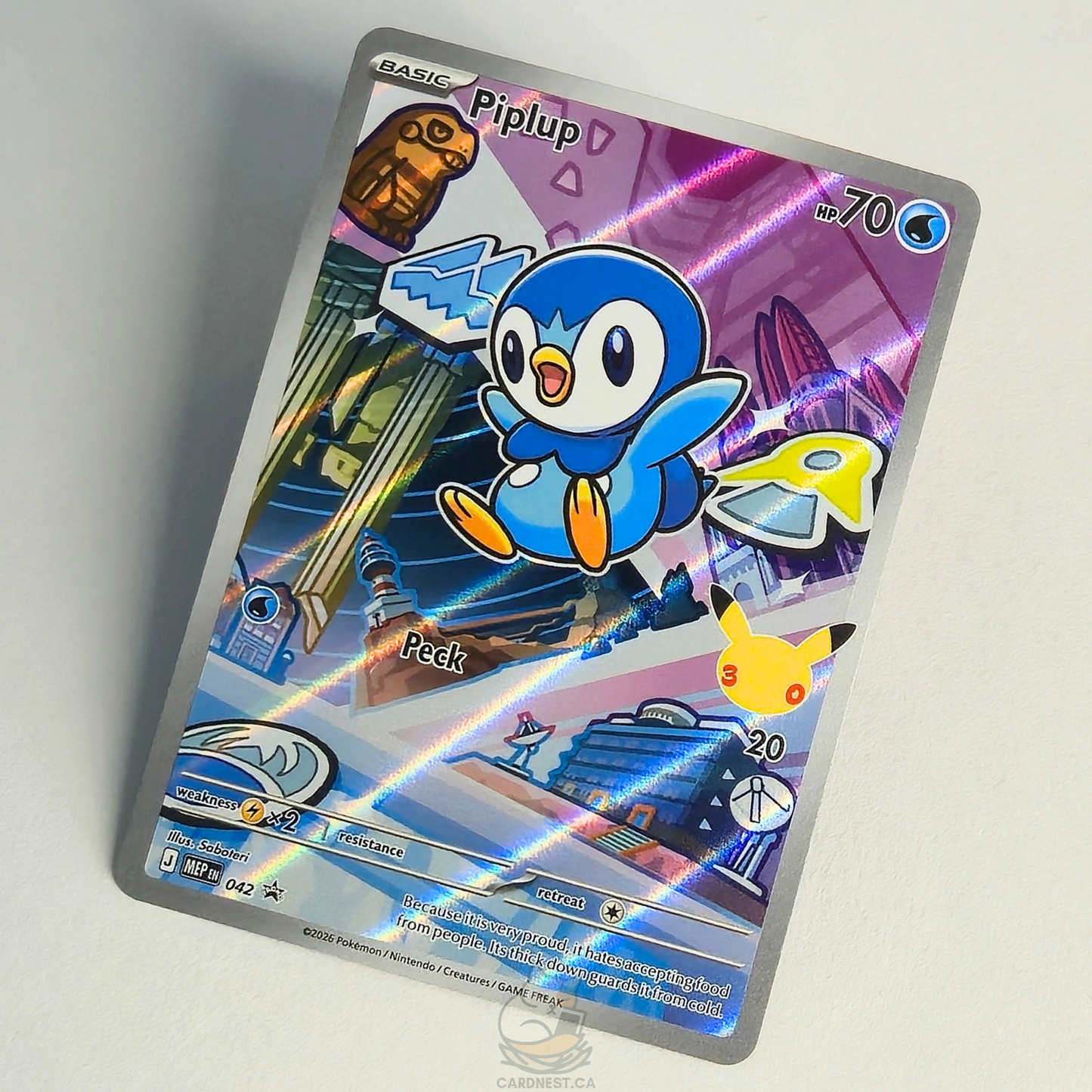 Piplup 042 First Partner's 30th Anniversary Full Art Black Star Promo – Mega Evolution – Near Mint – English