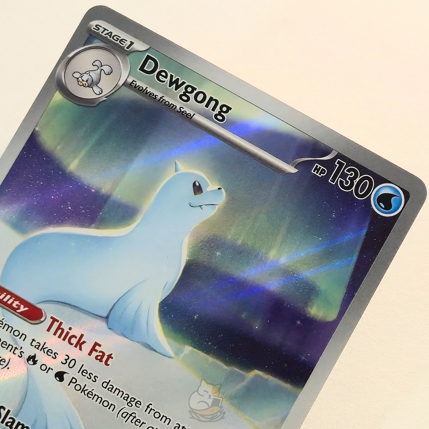 Dewgong 097/094 Full Art Illustration Rare Pokémon card from Phantasmal Flames – Near Mint condition – close-up detail