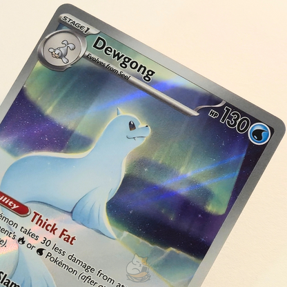 Dewgong 097/094 Full Art Illustration Rare Pokémon card from Phantasmal Flames – Near Mint condition – close-up detail