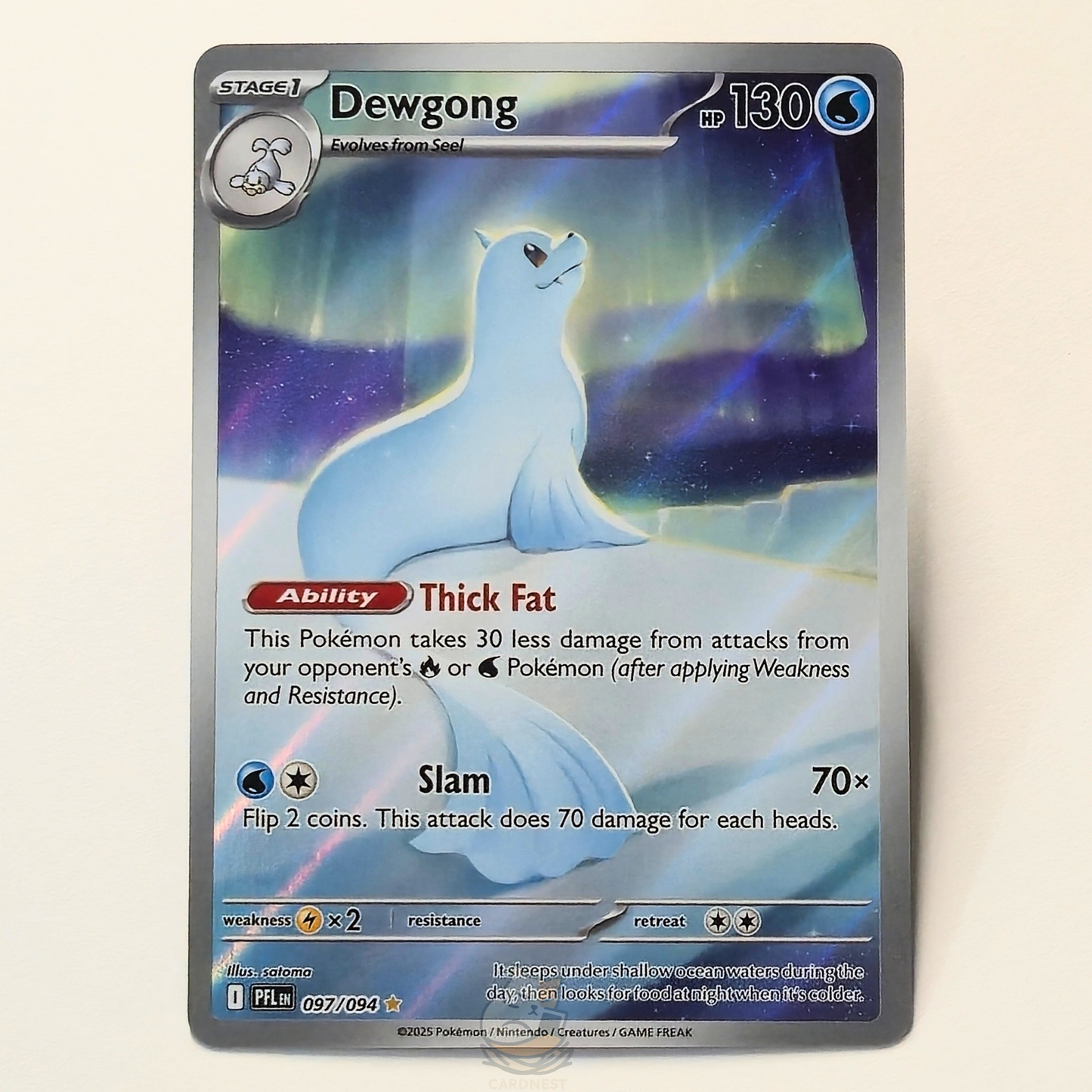 Dewgong 097/094 Full Art Illustration Rare Pokémon card from Phantasmal Flames – Near Mint condition