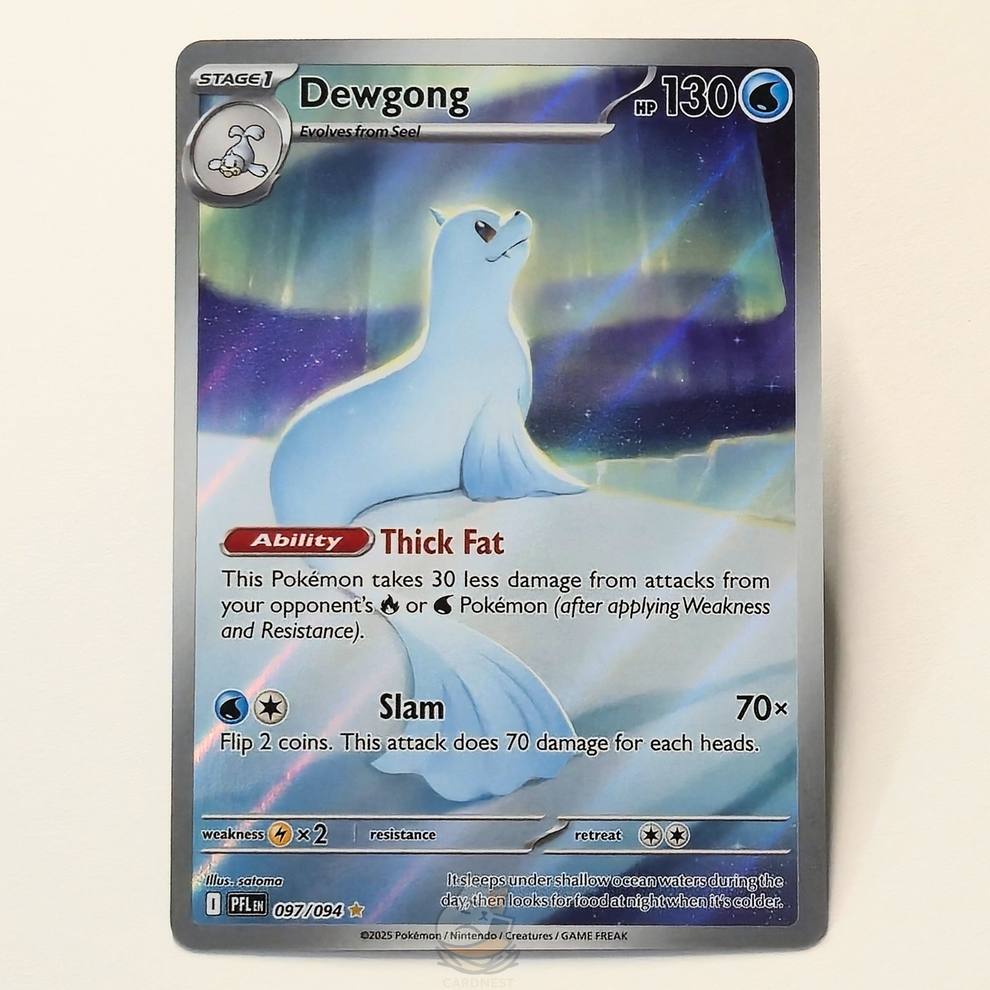 Dewgong 097/094 Full Art Illustration Rare Pokémon card from Phantasmal Flames – Near Mint condition
