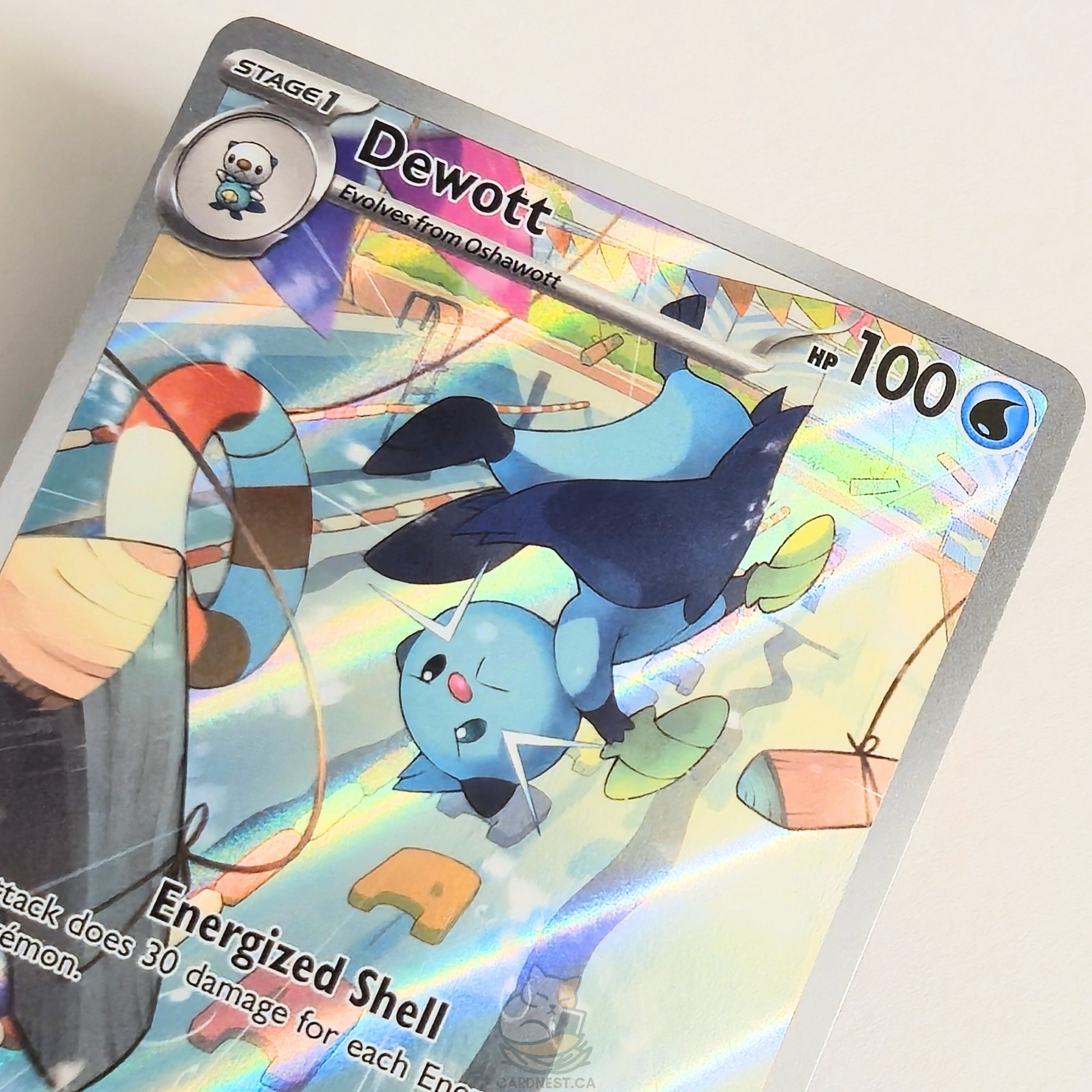 Dewott 106/086 Full Art Illustration Rare Pokémon card from White Flare – Near Mint condition – close-up detail