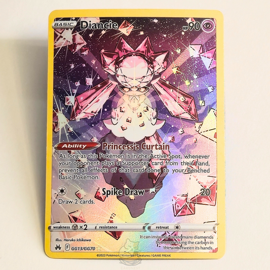 Diancie GG13/GG70 Galarian Gallery Holo Pokémon card from Crown Zenith Sword & Shield – Near Mint condition
