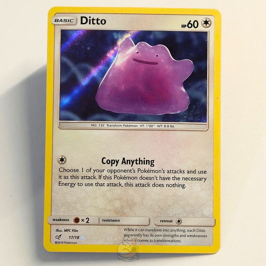 Ditto 17/18 Holo Rare Pokémon card from Detective Pikachu – Near Mint condition