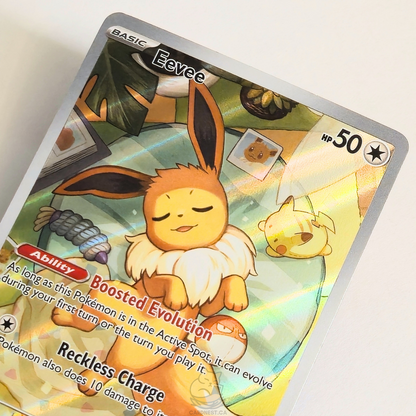 Eevee SVP173 Black Star Promo Full Art Pokémon card from Scarlet & Violet – Near Mint condition – close-up detail