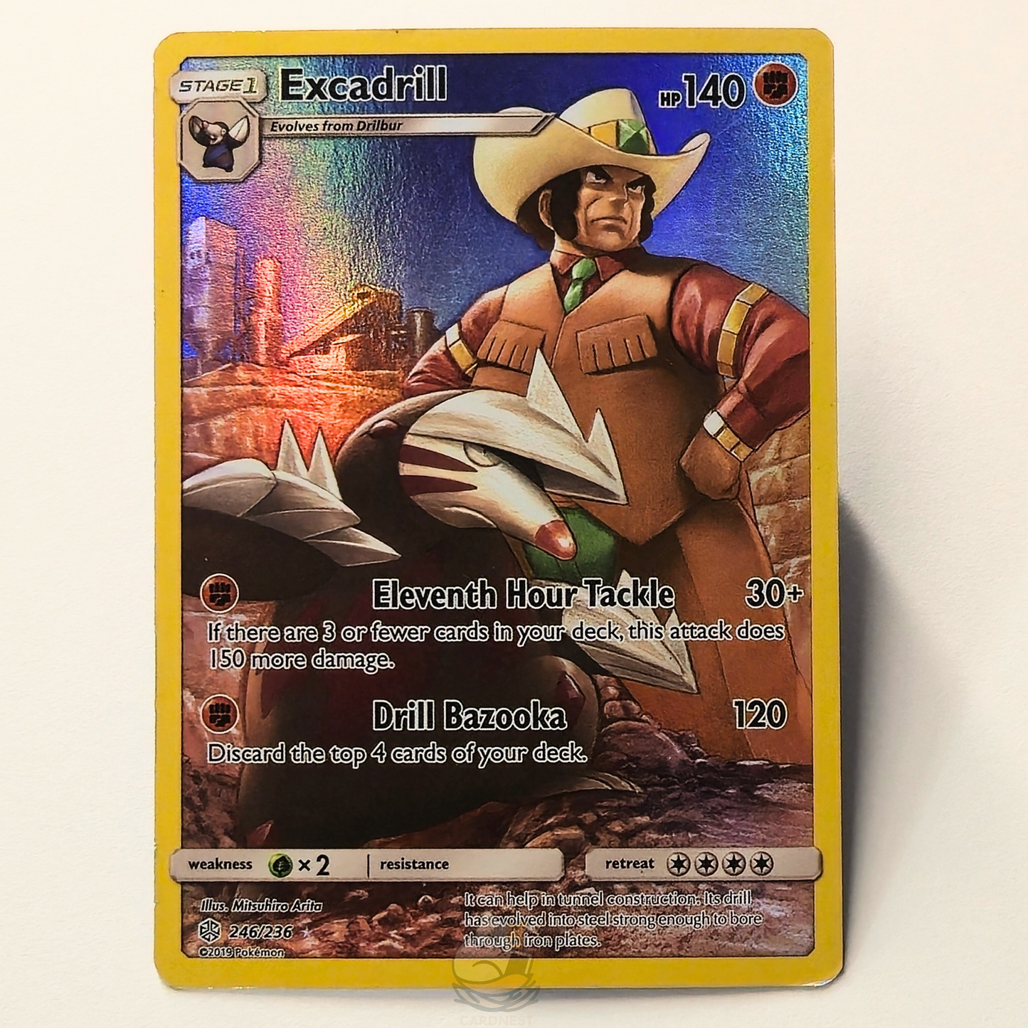 Excadrill 246/236 Full Art Secret Rare Pokémon card from Cosmic Eclipse – Lightly Played condition