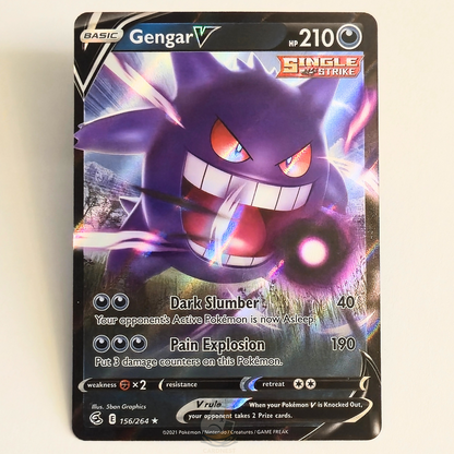Gengar V 156/264 Ultra Rare Pokémon card from Fusion Strike – Near Mint condition