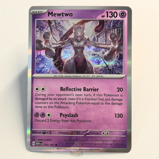 Mewtwo 150/165 Holo Rare Pokémon card from Scarlet & Violet 151 – Near Mint condition