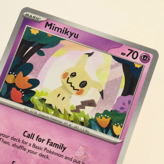 Mimikyu 042/094 Pokémon card from Phantasmal Flames – Near Mint condition – close-up detail