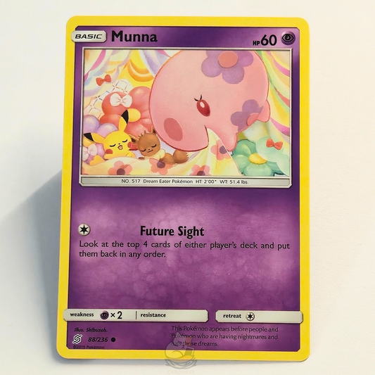 Munna 88/236 Pokémon card from Unified Minds – Near Mint condition