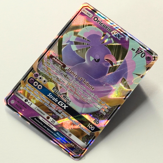 Orocorio 95/236 Full Art Gx Ultra Rare Pokémon card from Cosmic Eclipse – Near Mint condition – angled view