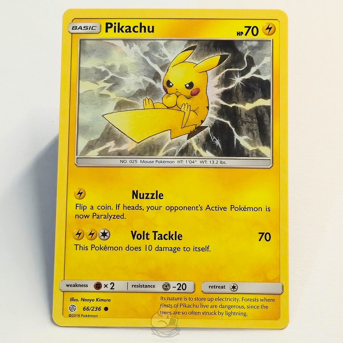 Pikachu 66/236 Common Pokémon card from Cosmic Eclipse – Near Mint condition