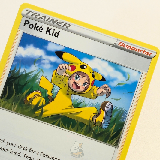 Poké Kid 173/202 Common Pokémon card from Sword & Shield – Near Mint condition – close-up detail