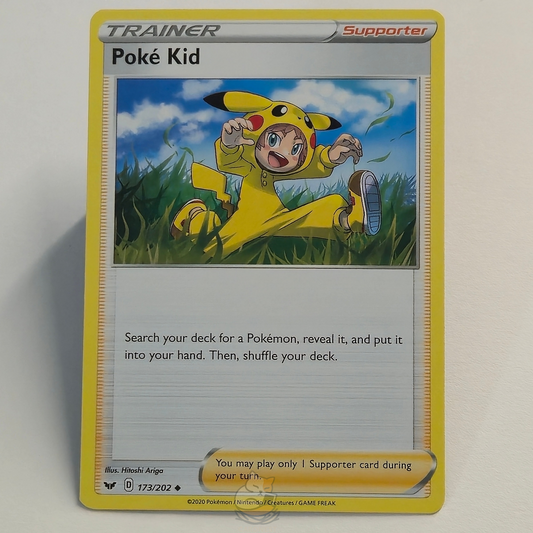 Poké Kid 173/202 Common Pokémon card from Sword & Shield
 – Near Mint condition