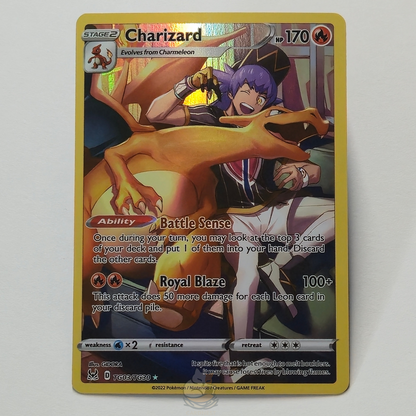 Charizard Trainer Gallery Rare Full Art Pokémon card – card #TG03/TG30. High-quality photo from CardNest.