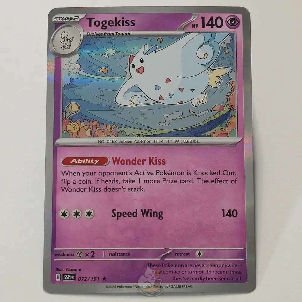 Togekiss Holo Pokémon card – card #072/191. High-quality photo from CardNest.