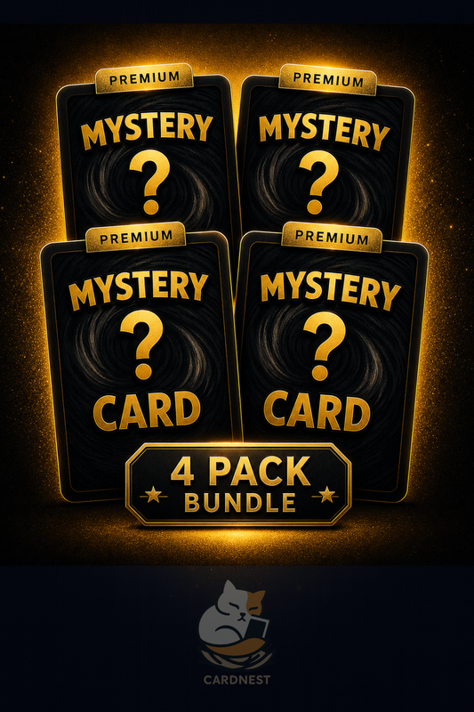 Premium Pokémon Mystery 4-Pack Bundle with 4 guaranteed ex or better hits featuring four mystery card packs