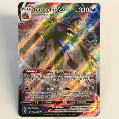 Garbodor Vmax 101/203 Full Art Ultra Rare – Evolving Skies – Near Mint – English
