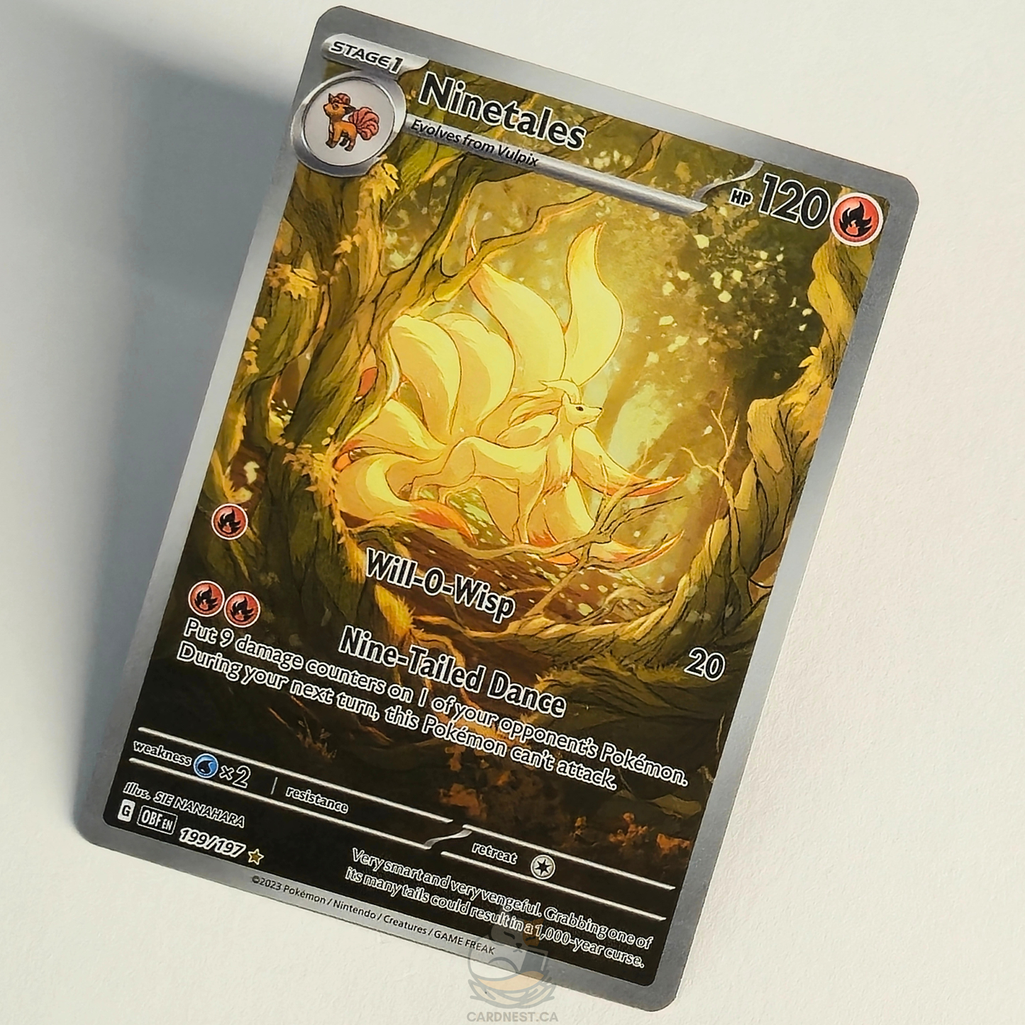 Ninetales 199/197 Full Art Illustration Rare – Obsidian Flames – Near Mint – English
