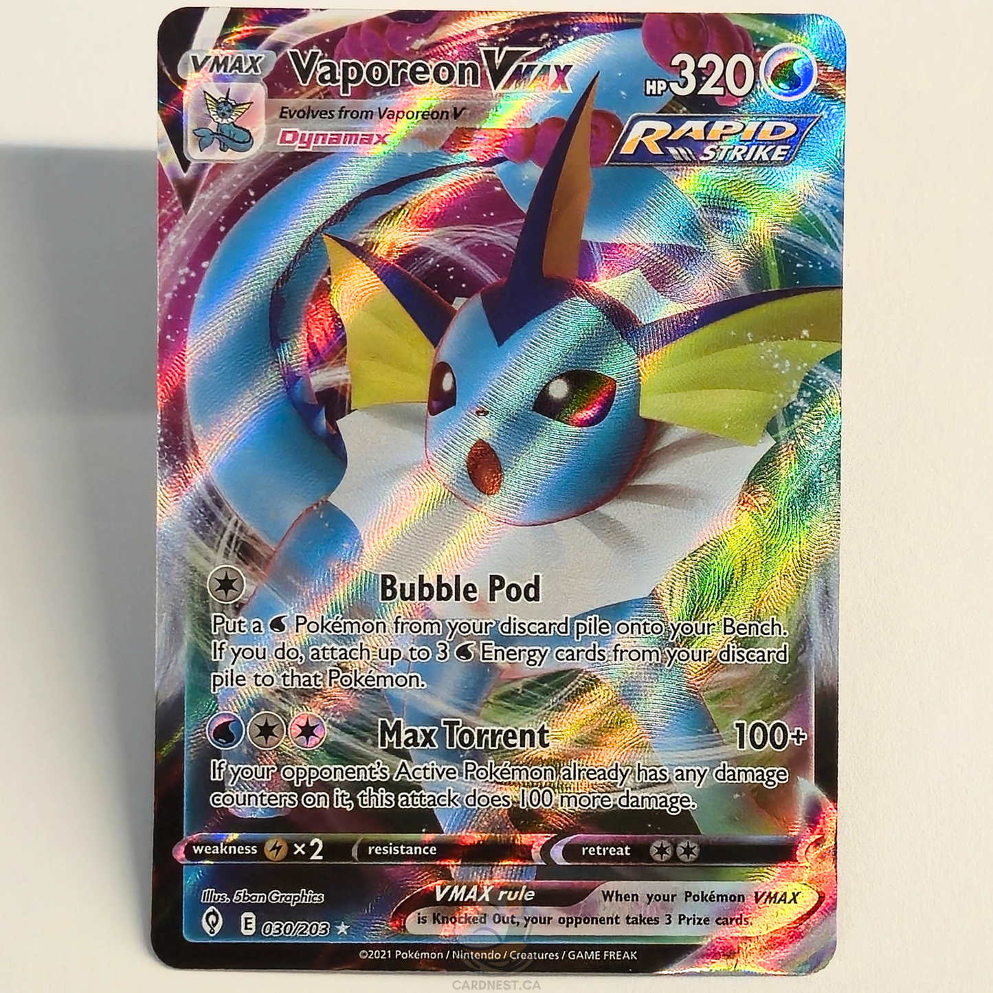 Vaporeon Vmax 030/203 Full Art Ultra Rare – Evolving Skies – Near Mint – English