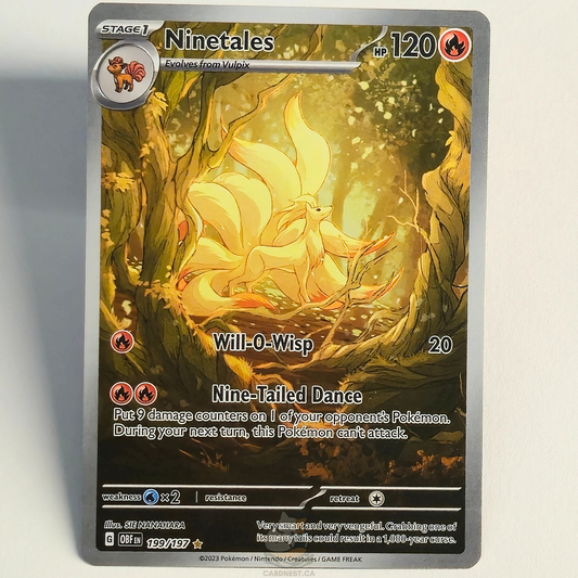 Ninetales 199/197 Full Art Illustration Rare – Obsidian Flames – Near Mint – English