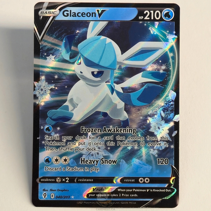 Glaceon V 040/203 Full Art Ultra Rare – Evolving Skies – Near Mint – English