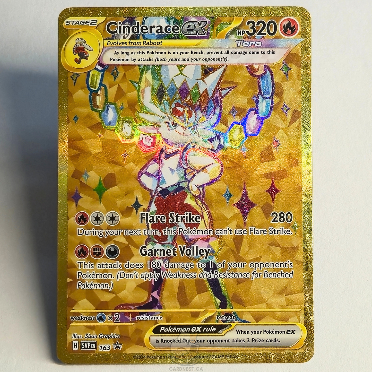 Cinderace Ex 163 Black Star Promo – Scarlet & Violet – Near Mint – English
