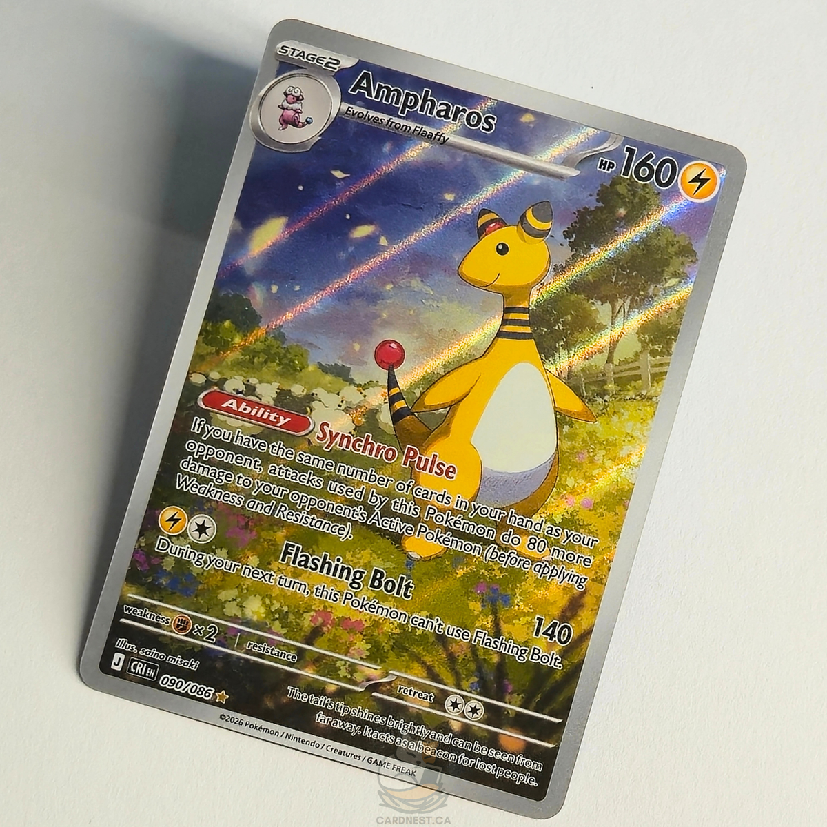 Ampharos 090/086 Full Art Illustration Rare – Chaos Rising – Near Mint – English