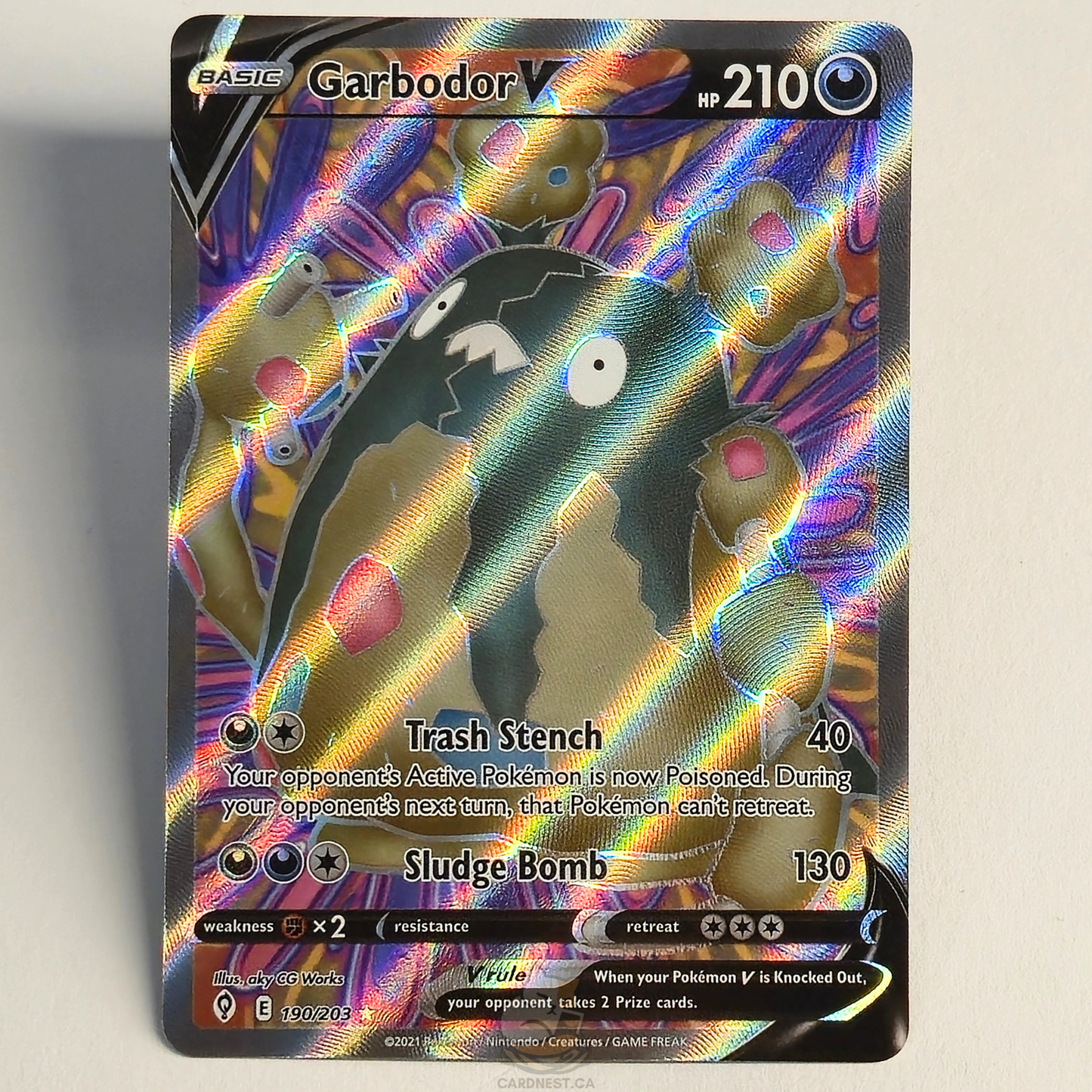 Garbodor V 190/203 Full Art Ultra Rare – Evolving Skies – Near Mint – English