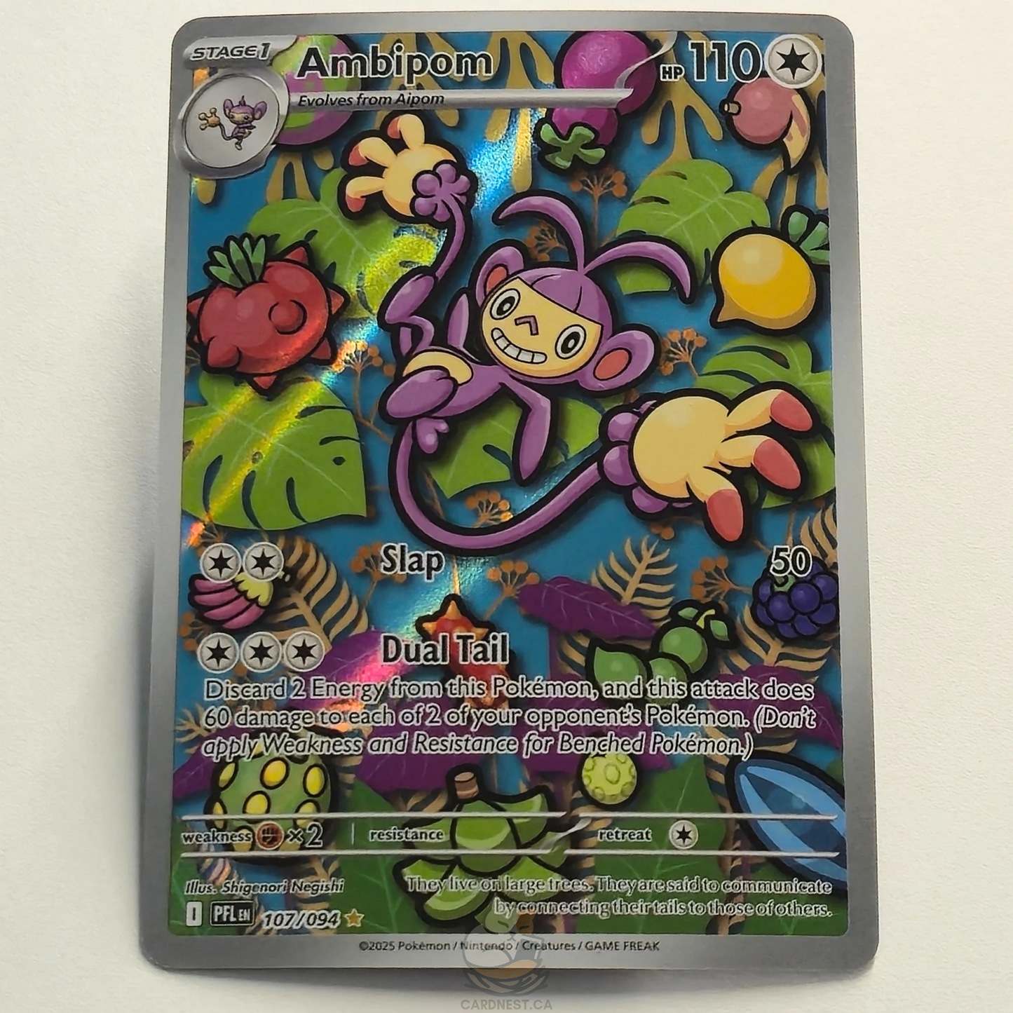 Ambipom 107/094 Full Art Illustration Rare – Phantasmal Flames – Near Mint – English