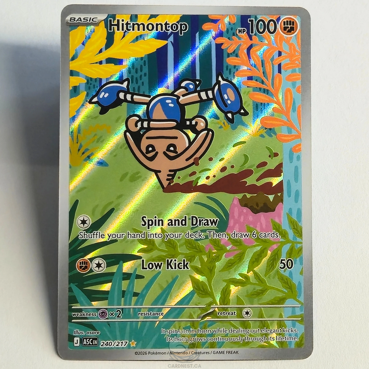 Hitmontop 240/217 Full Art Illustration Rare – Ascended Heroes – Near Mint – English