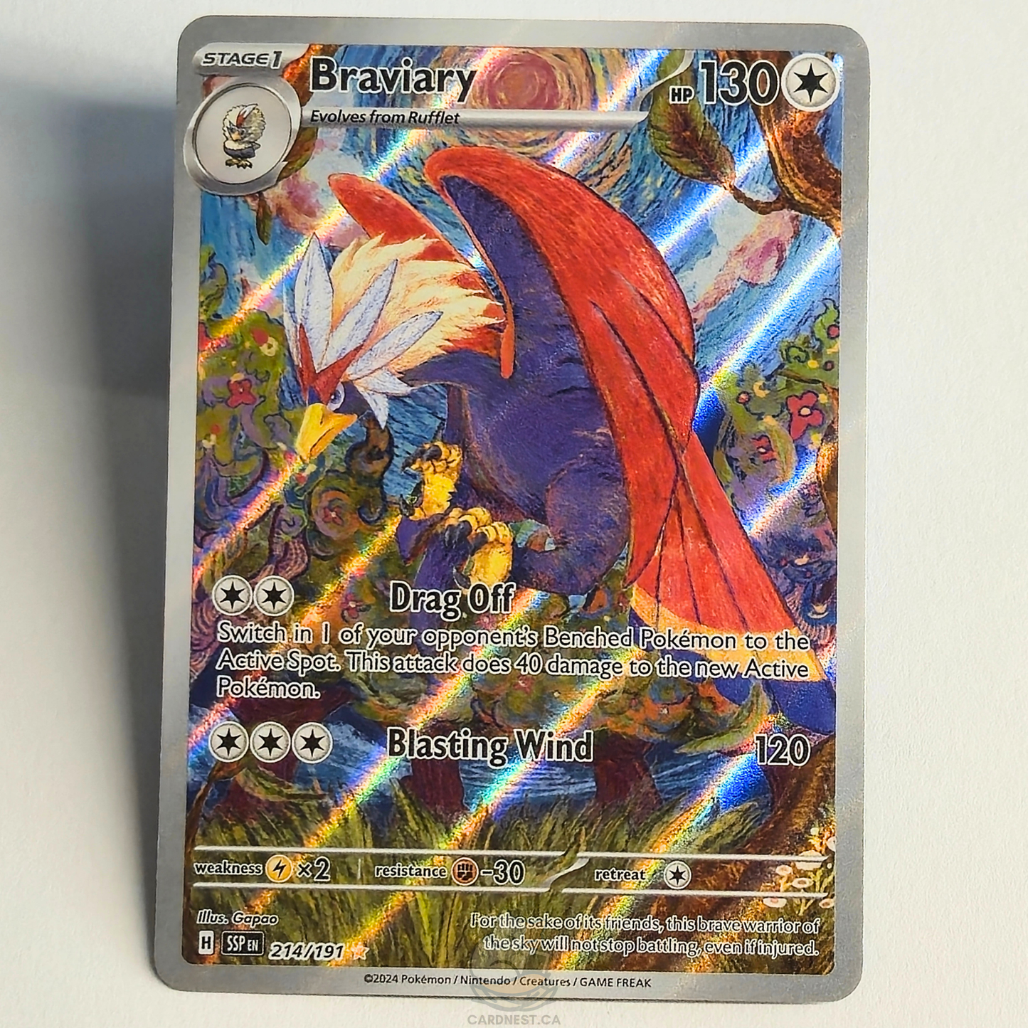 Braviary 214/191 Full Art Illustration Rare – Surging Sparks – Near Mint – English